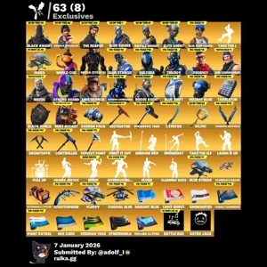Fortnite 138 skins | Black Knight | Sparkle Specialist | The Reaper | Blue Squire | Royale Knight | Elite Agent