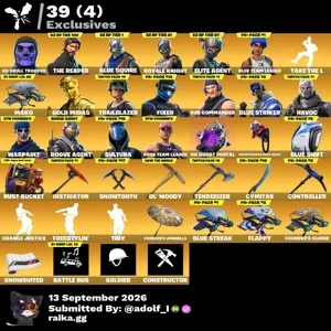 Fortnite og account 59 skins | OG STW | Og Skull Trooper | The Reaper | Blue Squire | Royale Knight | Elite Agent 