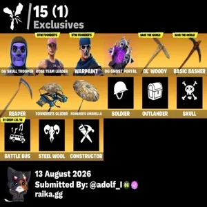 Fortnite og account 62 skins | OG STW | Og Skull Trooper | Pyreheart | Exo Stranger | Laufey | LBC '93 Dogg 