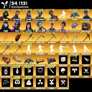Fortnite og account 246 skins | OG STW | IKONIK | The Reaper | Glow | Elite Agent | Travis Scott | Grind | Blitz | Clutch