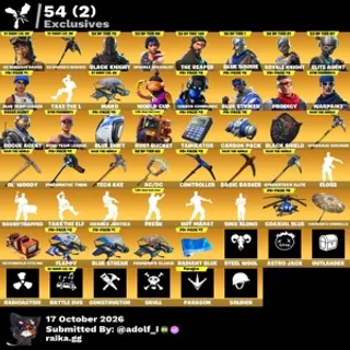 Fortnite og account 99 skins | OG STW | OG Renegade Raider | Black Knight | Raiders revenge axe| The Reaper | Blue Squire