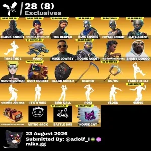 Fortnite og account 144 skins | OG STW | Black Knight | Sparkle Specialist | The Reaper | Blue Squire | Royale Knight