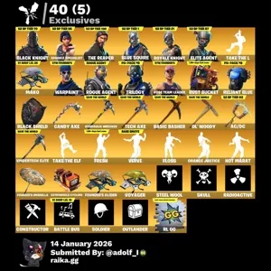 Fortnite account 64 skins | OG STW | Black Knight | Sparkle Specialist | The Reaper | Blue Squire | Royale Knight