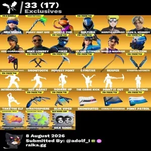 Fortnite og account 418 skins | Renegade Raider | Aerial Assault Trooper | Neo Versa | WORLD CUP | Leon