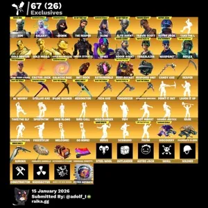 Fortnite account 261 skins | OG STW | Eon | Galaxy | IKONIK | The Reaper | Glow | Elite Agent | Travis Scott