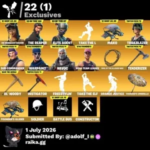 Fortnite og account 59 skins | OG STW | OG Renegade Raider | The Reaper | Elite Agent | Trailblazer | Sub Commander