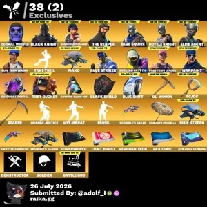 Fortnite og account 43 skins | OG STW | Og Skull Trooper | Black Knight | Sparkle Specialist | The Reaper | Blue Squire