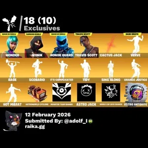 Fortnite account 127 skins | Wonder | IKONIK | Honor Guard | Travis Scott | Blackheart | Carbide | Midas