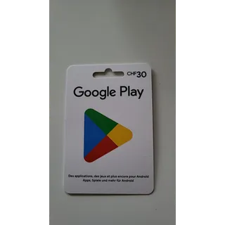 Google Play Gift Card 30 CHF- SWITZERLAND ONLY