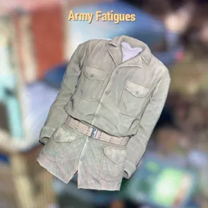 Army fatigues “clean”