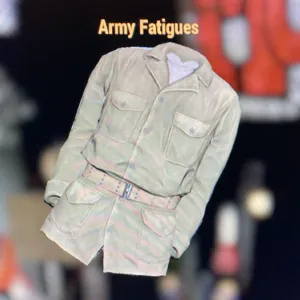 Army fatigues “clean”