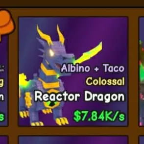 COLOSSAL Reactor Dragon | (Albino) 0.5% Hatch Rate | CHEAP!