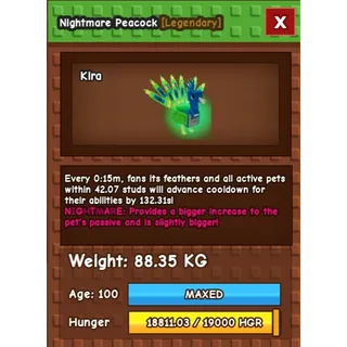 Nightmare TITANIC Peacock (88.35 KG) ONLY 15s COOLDOWN | UNLI CD REDUCTION!