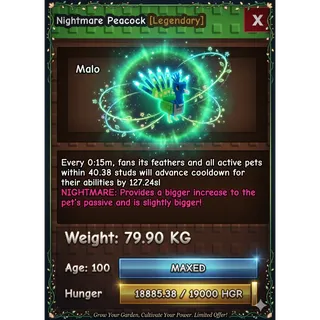 Nightmare Titanic Peacock (79.90 KG) 15s COOLDOWN // CHEAPEST HERE!