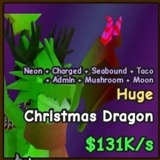 HUGE Christmas Dragon (NEON) | 0.5% Hatch Rate | O.G RAREST PET!