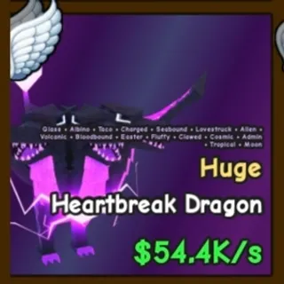 HUGE Heartbreak Dragon (Glass + Albino) | 0.5% Hatch Rate!