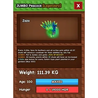 JUMBO Colossal Peacock (111.39 KG) 15s COOLDOWN // TALLEST Pet IN-GAME!😱 CHEAPEST HERE!