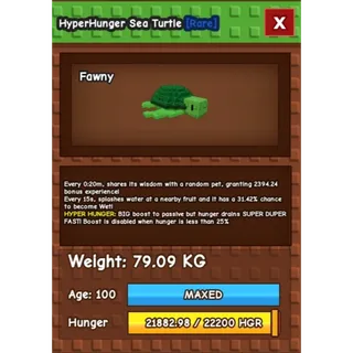 Hyper Hunger Titanic Sea Turtle (79.09 KG) 20s COODLOWN | UNLI XP FARM!