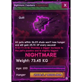 NIGHTMARE TITAN CAPYBARA (73.45 KG) // GIVES PET 26 XP PER SECOND!