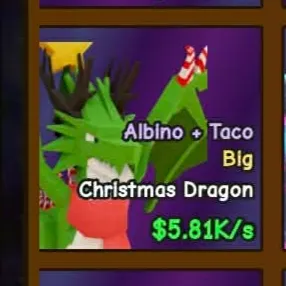 Big Christmas Dragon (Albino) | 0.5% Hatch Rate | O.G RAREST PET!