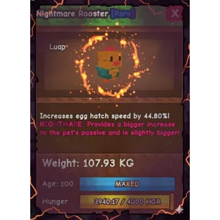 (2x) NIGHTMARE COLOSSAL ROOSTERS | (108.68+107.93 KG MAX AGE) INCREASE EGG HATCH SPEED BY 45%! GOOD FOR HATCHING EGGS!