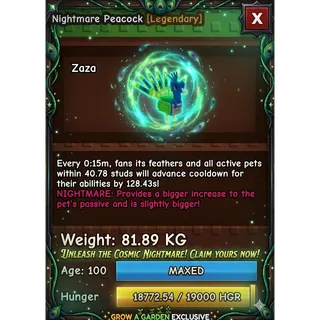 Nightmare Titanic Peacock (81.89 KG) 15s COOLDOWN // CHEAPEST HERE!