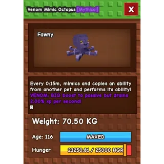 Huge Venom Mimic Octopus (ALL 70+ KG) 15s COOLDOWN no TOY // CHEAPEST HERE!