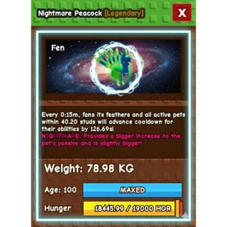 NIGHTMARE TITAN PEACOCK ( 78.98 KG) 