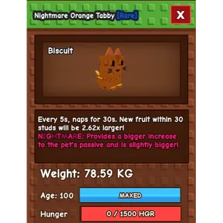 Nightmare Titanic Orange Tabby