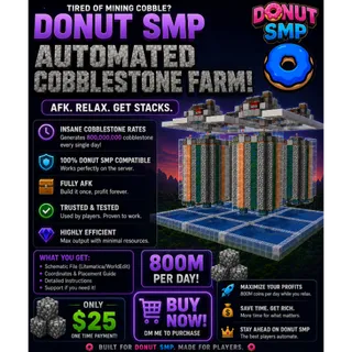 20+ module cobblestone farm on donut-smp that 