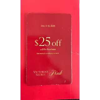 $25 Off $75 Victoria Secret Coupon