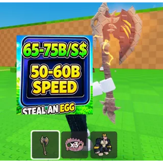 STEAL AN EGG | 65-75B/S 60-70B SPEED | GODZILLA AXE | CLEAN (ACCOUNT)