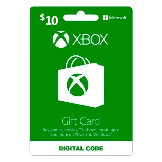 $10.00 USD Xbox Gift Card US