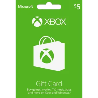 5 USD Xbox Live Gift Card (US) ⚡INSTANT⚡