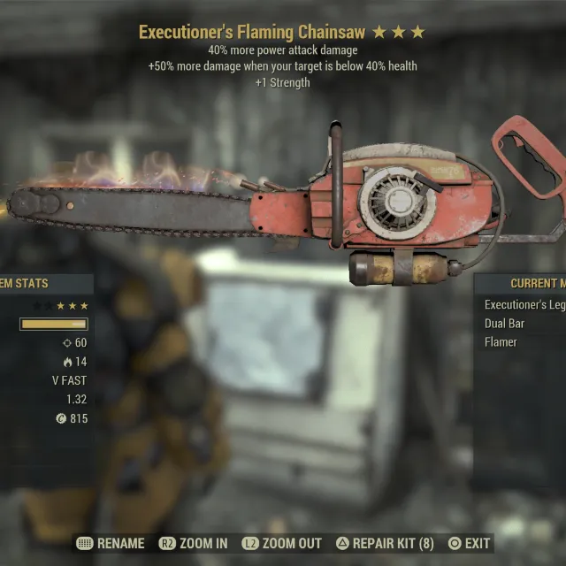 EXE40PA1S Chainsaw Fallout 76 Game Items Gameflip