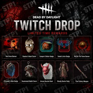 Dead by Daylight 10/10💎Amuse Bouche Mask Bloody Banter Body Fine Cutlery Weapon The Black Banquet+Jason Twitch Drop