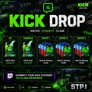 PUBG 5/5 KICK Vest (Level 2) & Airdrop Crate  KICK DROP