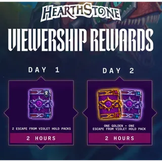 4 Rewards HS BlizzCon Day 1+2 |Golden Violet Hold Pack,Violet Hold Packs | September 2026