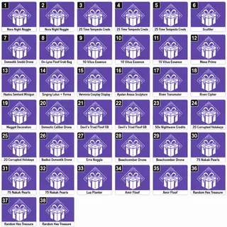 Warframe 38 items 2026 Twitch Drop💎 TennoCon 💎Mesa Prime,Haalvu Sentient Minigun
