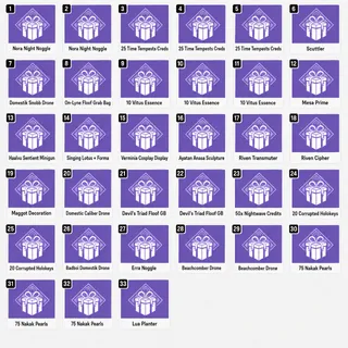 Warframe 33 items 2026 Twitch Drop💎 TennoCon 💎Mesa Prime,Haalvu Sentient Minigun
