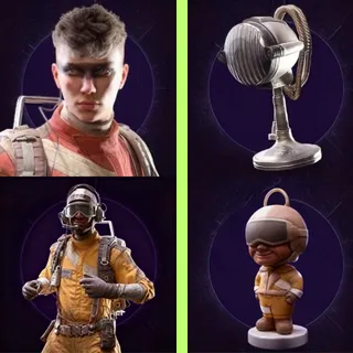 6 items Eye Band + Vintage Mic Cold Snap twitch drop+ Bobblehead Backpack Charm + Warm Up Emote