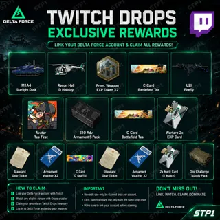 Delta Force 19/19💎Season Meltdown Weekends,Operations,Warfare Twitch Drop