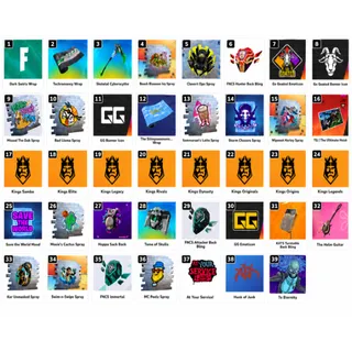Fortnite 39/39💎The Helm Guitar,KATS Turntable Back Bling, Hoppa Sack Back💎Twitch Drop