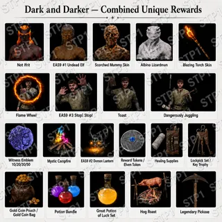 Dark and Darker EA Season 10+9+8+7 Drops💎Not Ifrit,Undead Elf,Scorched Mummy,lbino Lizardman Twitch Drop