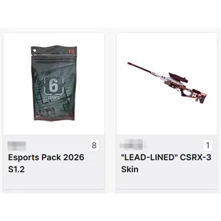 Rainbow Six Siege 9/9💎"LEAD-LINED" CSRX-3 Skin, Pack*8💎R6S S1 2026 8 Twitch Drop