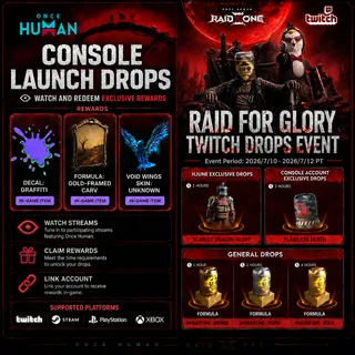 Once Human 2026 | 8 REWARDS | Scarlet Dragon - Glory + VOID WINGS SKIN: UNKNOWN