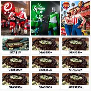 12 Rewards Burger Shot Tracksuit+eCola Tracksuit+Sprunk Sweatsuit💎3 Skin GTA$ 4M💎2026 Twitch Drop