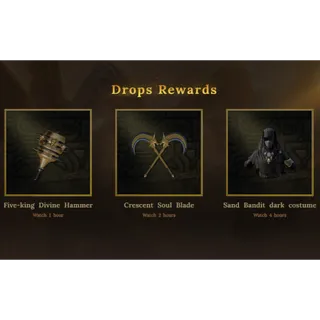 Soulmask 3/3💎Twitch Drop💎Bandit costume Crescent Soul Blade Divine Hammer【Twitch Account】