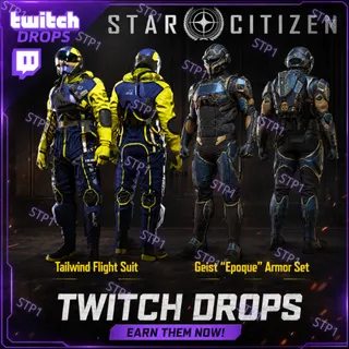 Star Citizen Geist “Epoque” Armor Set Tailwind Flight Suit Twitch Drop
