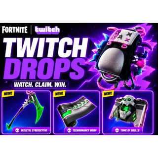 Fortnite 21/21 New! Skeletal Cyberscythe Techromancy Wrap Tome of Skulls Hoppa Sack Back